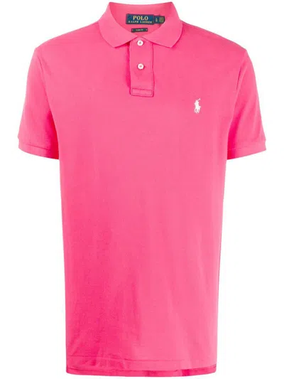 Polo Ralph Lauren Classic Cotton Polo Shirt With Embroidered Logo In Pink