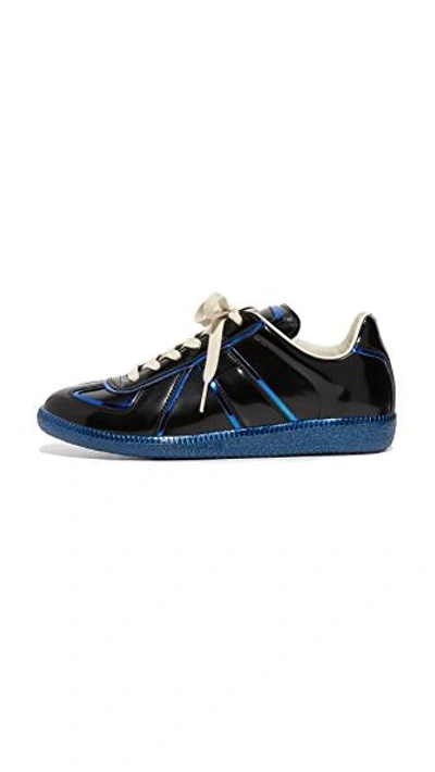 Shop Maison Margiela Sneakers In Black/blue