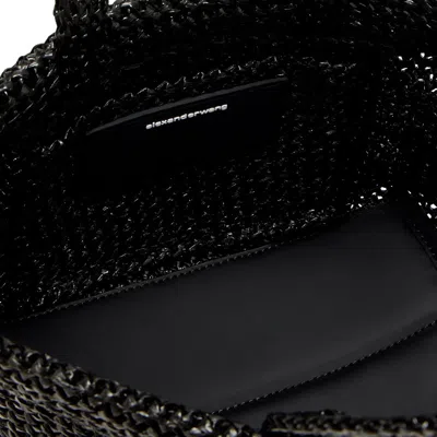Alexander Wang Punch Small Tote Bag In Raffia In Black