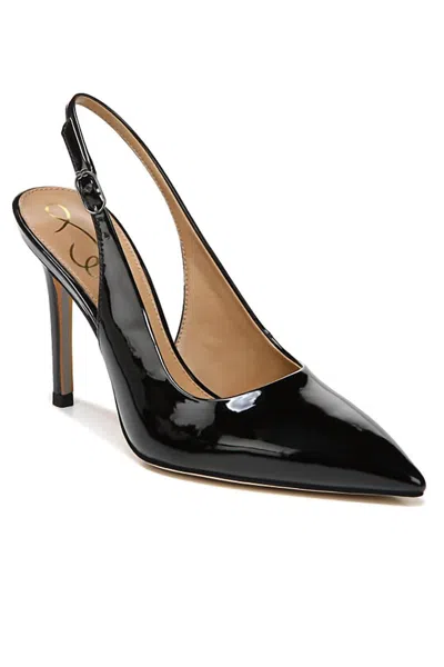 Sam Edelman Hazel Faux Patent-leather Slingback Pumps In Black