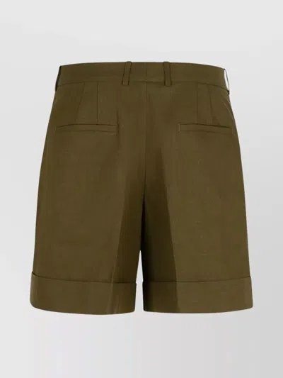 Jil Sander Linen Shorts With Pockets And Cuffed Hem