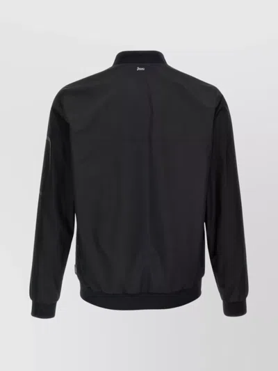 Herno Waterproof Bomber Jacket With Ribbed Details