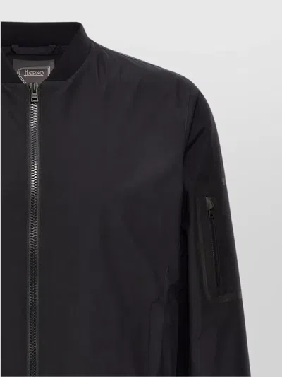 Herno Waterproof Bomber Jacket With Ribbed Details