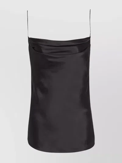 Balmain Sleeved Draped Satin Top