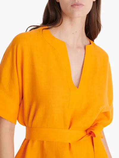 Eres Bibi Linen Kaftan Coverup In 橘色