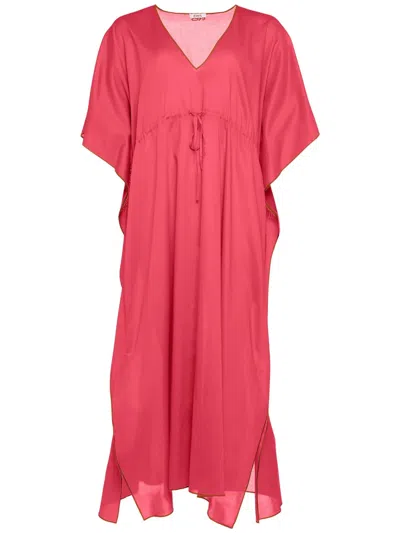 Eres Voilier Cotton Voile Kaftan In 粉色