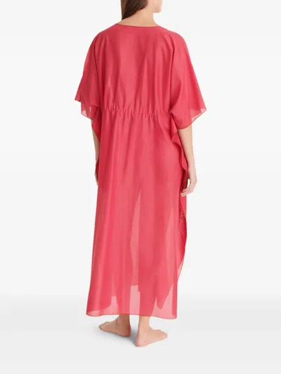 Eres Voilier Cotton Voile Kaftan In 粉色
