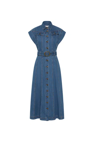 Rebecca Vallance Aviator Midi Dress In Blue