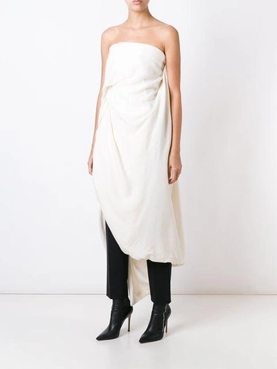 Rick Owens Strapless Draped Top In Neutrals
