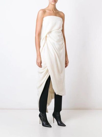 Shop Rick Owens 'twirl' Strapless Top - Neutrals