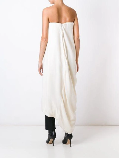 Rick Owens Strapless Draped Top In Neutrals