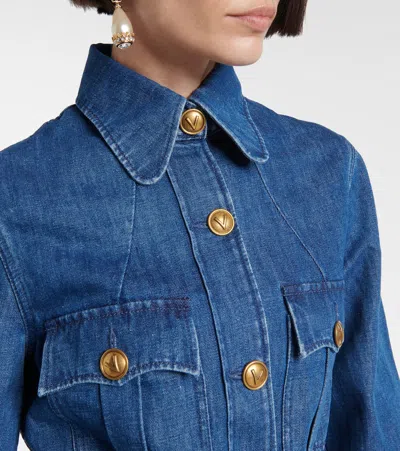 Valentino Sahariana Denim Jacket In Blau