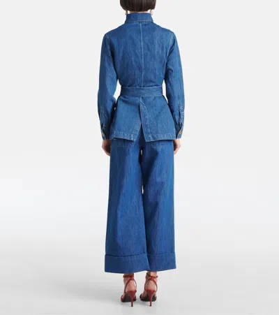 Valentino Sahariana Denim Jacket In Blau