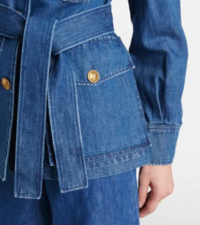 Valentino Sahariana Denim Jacket In Blau