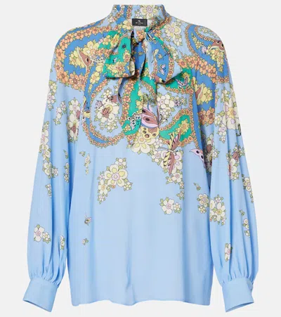Etro Floral Blouse In Blue