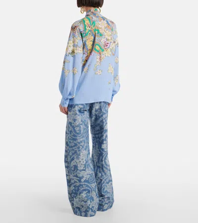 Etro Floral Blouse In Blue