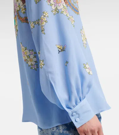 Etro Floral Blouse In Blue