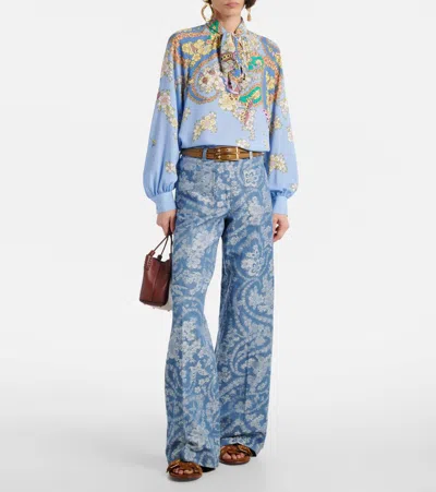 Etro Floral Blouse In Blue