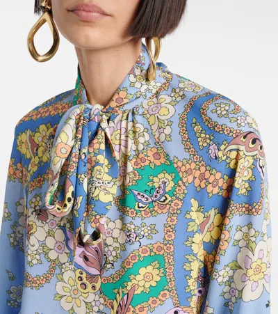 Etro Floral Blouse In Blue