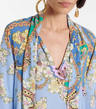 Etro Floral Blouse In Blue