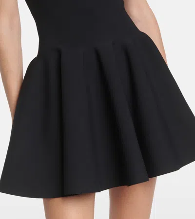 Alaïa Knitted Skater Dress In Black