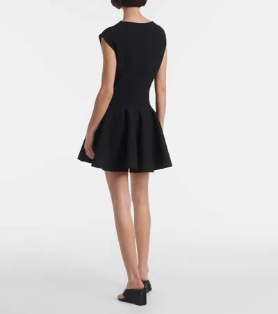 Alaïa Knitted Skater Dress In Black