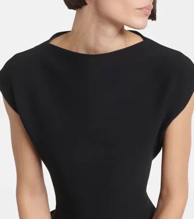 Alaïa Knitted Skater Dress In Black