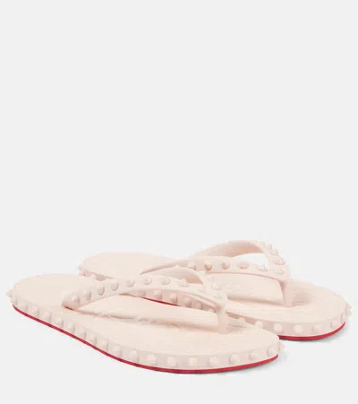 Christian Louboutin Super Loubi Flip-flops Milk Coloured Women In Black