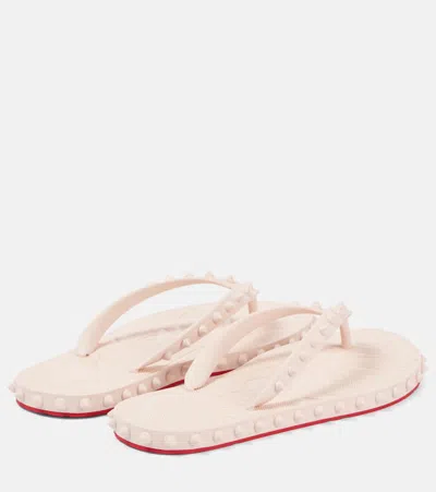 Christian Louboutin Super Loubi Flip-flops Milk Coloured Women In Black