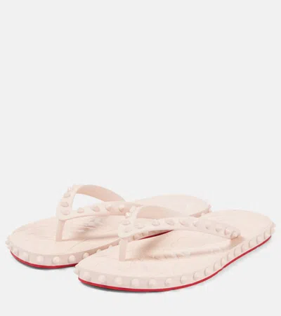 Christian Louboutin Super Loubi Flip-flops Milk Coloured Women In Black