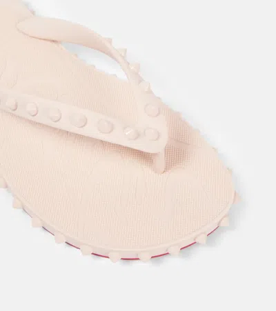 Christian Louboutin Super Loubi Flip-flops Milk Coloured Women In Black