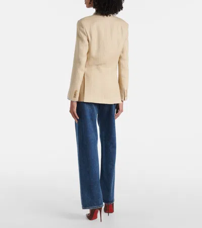 Polo Ralph Lauren Vannesa Silk And Linen-blend Blazer In Multicoloured