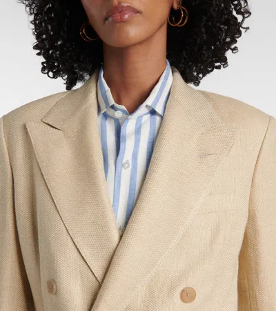 Polo Ralph Lauren Vannesa Silk And Linen-blend Blazer In Multicoloured