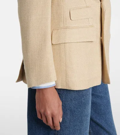 Polo Ralph Lauren Vannesa Silk And Linen-blend Blazer In Multicoloured
