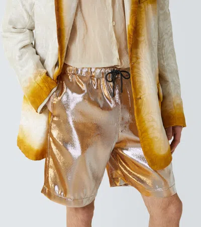 Dries Van Noten Piperi Gold Shorts