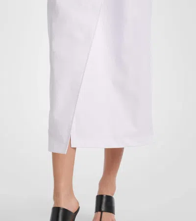 Max Mara Waist Belted French Cuffs Long Sleeve Midi Dress In White