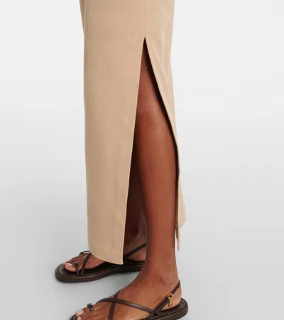 Max Mara Nievo Twill One Shoulder Cutout Dress In Neutrals