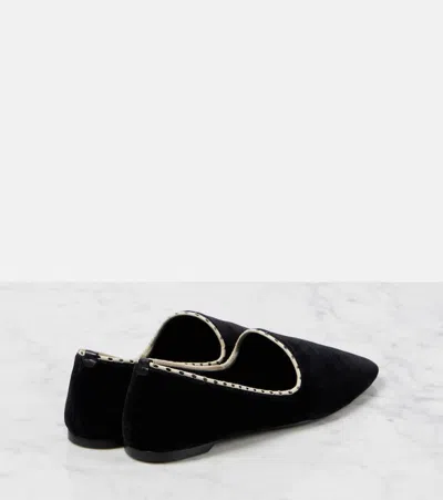 Totême Toteme Velvet Ballerinas In Black
