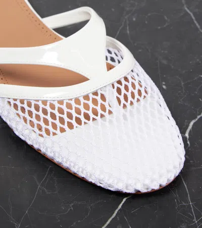 Alaïa Net Leather Thong Mules In White