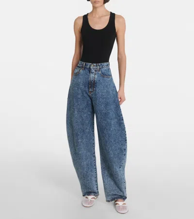 Alaïa Net Leather Thong Mules In White