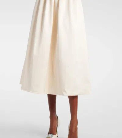 Self-portrait Floral-appliqué Satin Midi Dress In Multicolor