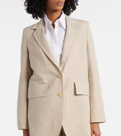 Max Mara Beige Virgin Wool Blazer In Beige