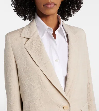 Max Mara Beige Virgin Wool Blazer In Beige