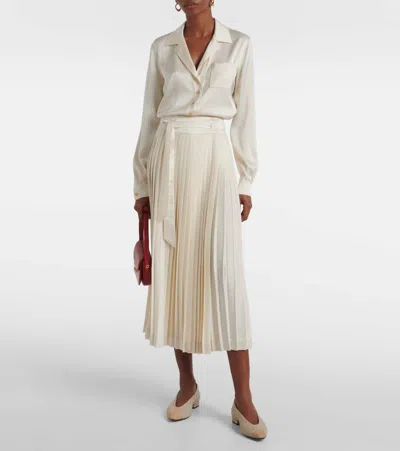 Loro Piana Rebecca Leather-trimmed Ballet Flats In Beige