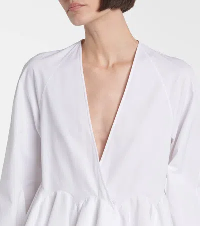 Alaïa Flared Long-sleeved Shirt In White