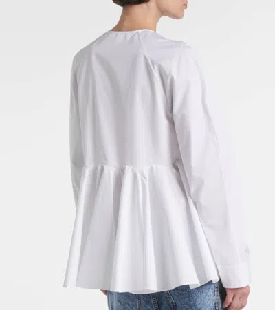 Alaïa Flared Long-sleeved Shirt In White