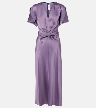 Victoria Beckham Dress With Gathered Details In Purple