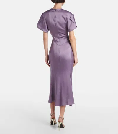 Victoria Beckham Dress With Gathered Details In Purple