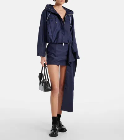 Self-portrait Piped-trim Jacket In Blue