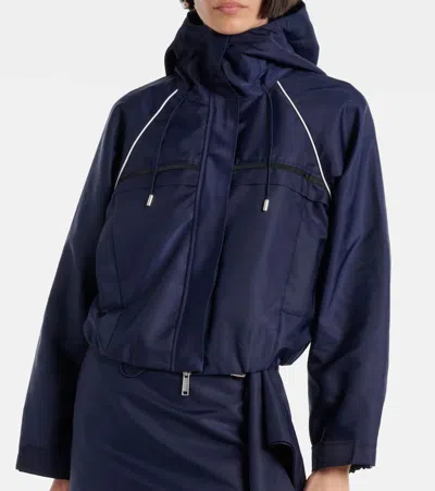 Self-portrait Piped-trim Jacket In Blue